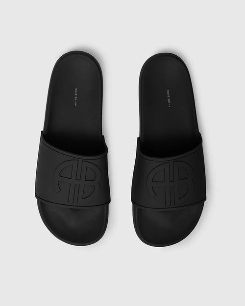 ISLA SLIDES / BLACK MONOGRAM