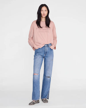 IVAN LONG SLEEVE MELROSE STENCIL / WASHED BLUSHED