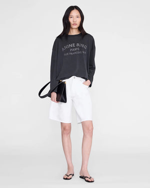 IVAN LONG SLEEVE PARIS STENCIL / WASHED BLACK