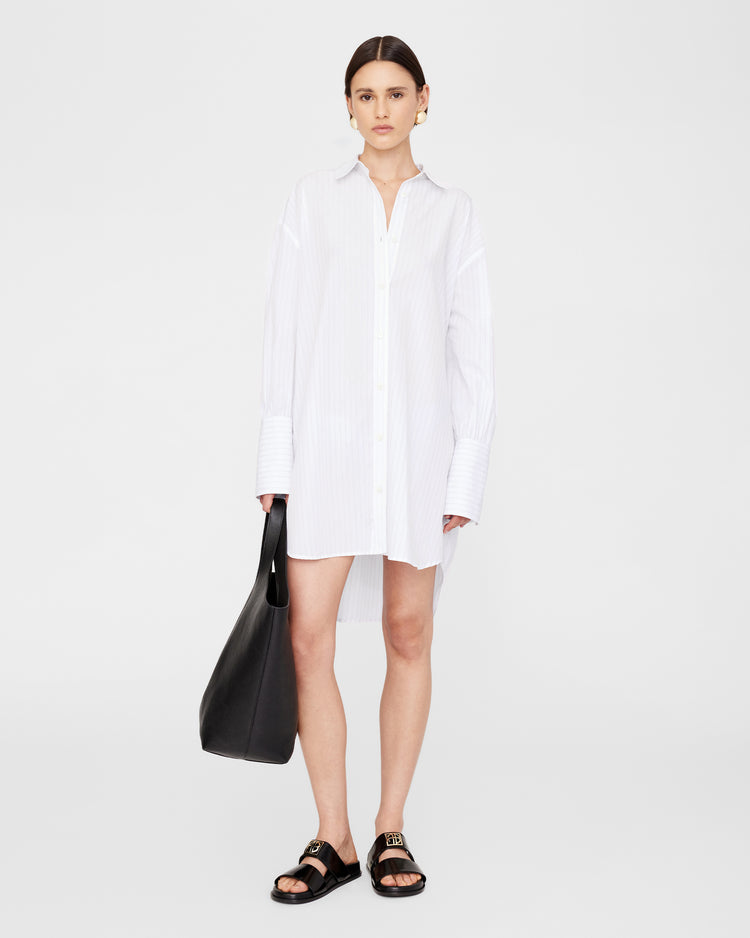 Anine Bing Mona Dress in White/Black