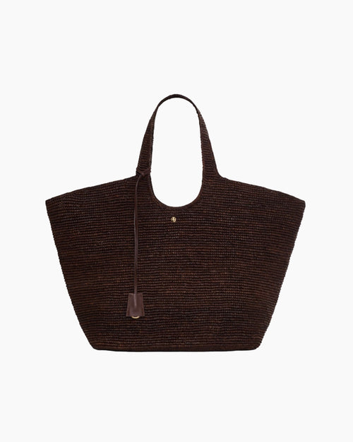 LILI TOTE RAPHIA / DARK BROWN