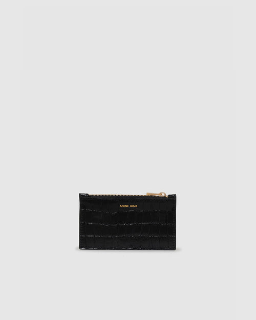 LUCY CARD HOLDER / BLACK EMBOSSED