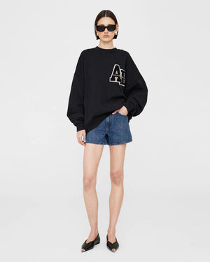 MILES OVERSIZED SWEATSHIRT LETTERMAN / BLACK