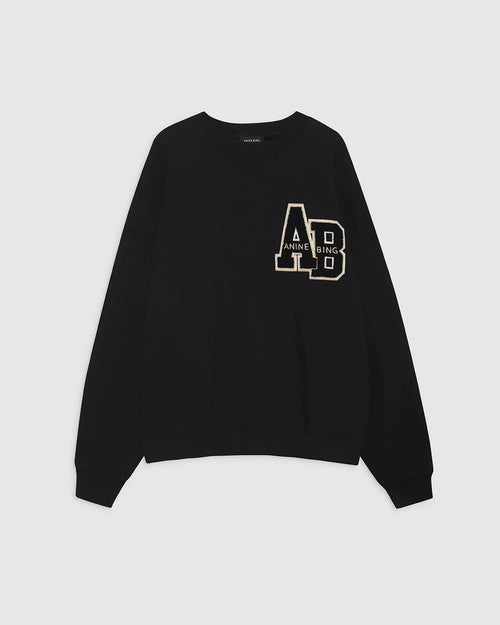 MILES OVERSIZED SWEATSHIRT LETTERMAN / BLACK