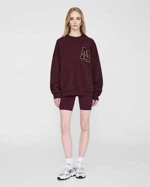 MILES OVERSIZED SWEATSHIRT LETTERMAN / DARK BURGUNDY