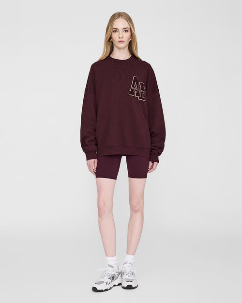 MILES OVERSIZED SWEATSHIRT LETTERMAN / DARK BURGUNDY