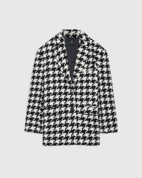 QUINN BLAZER BLACK AND WHITE HOUNDSTOOTH FABRIC