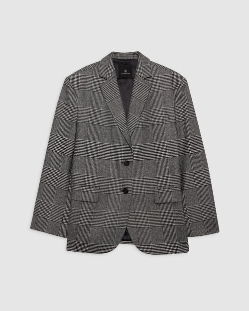 QUINN BLAZER / BLACK AND GREY PLAID