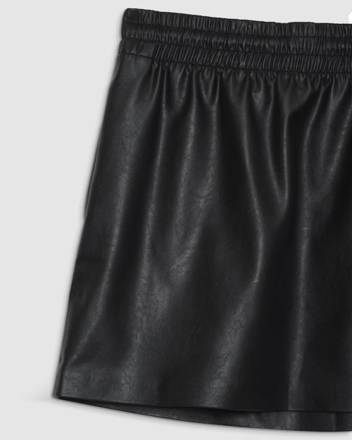 SOTO VEGAN LEATHER SKIRT / BLACK