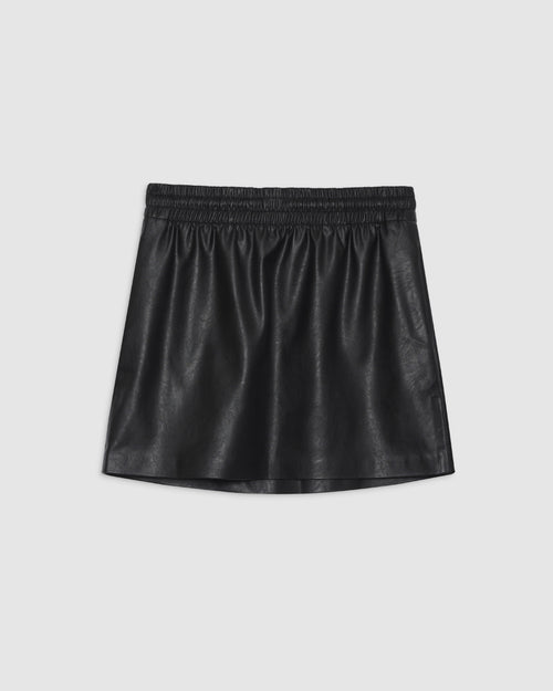 SOTO VEGAN LEATHER SKIRT / BLACK