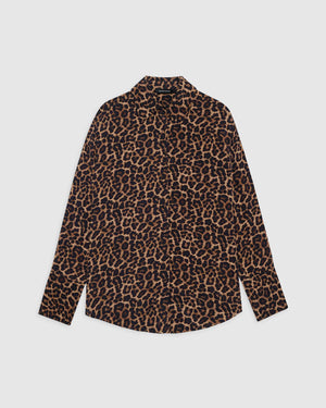 BRIDGET SHIRT / BLACK AND BROWN LEOPARD