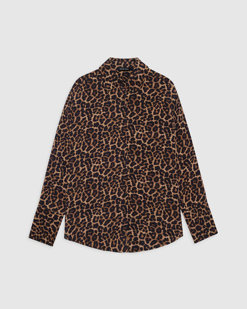 BRIDGET SHIRT / BLACK AND BROWN LEOPARD