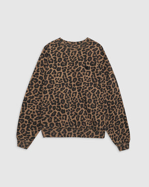 MILES SWEATSHIRT / BLACK AND BROWN LEOPARD