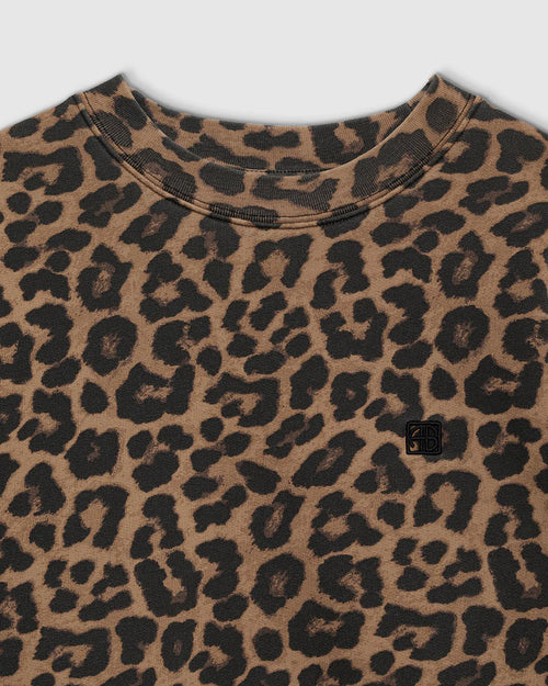 MILES SWEATSHIRT / BLACK AND BROWN LEOPARD