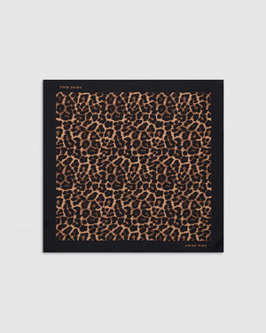 YORK SCARF / BLACK AND BROWN LEOPARD