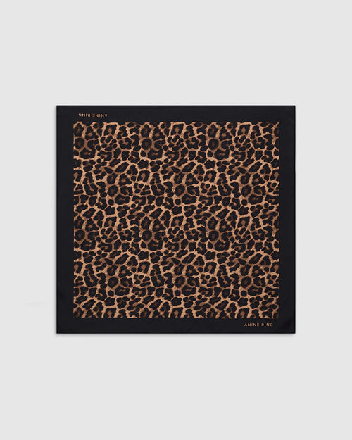 YORK SCARF / BLACK AND BROWN LEOPARD