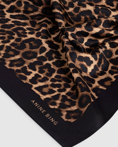 YORK SCARF / BLACK AND BROWN LEOPARD