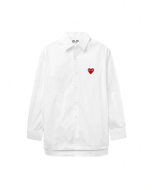 B002 UNISEX RED HEART SHIRT / WHITE