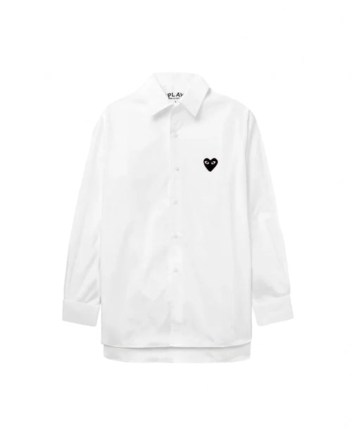 B004 UNISEX BLACK HEART SHIRT / WHITE