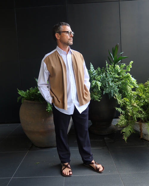 B010 SHIRT / WHITE/PINK/BLUE/BEIGE