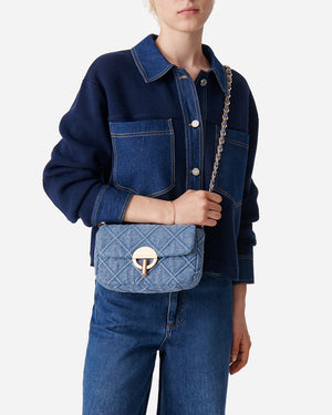 MEDIUM DENIM MOON BAG / DENIM