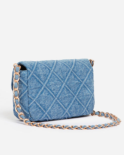 MEDIUM DENIM MOON BAG / DENIM