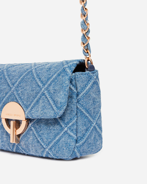 MEDIUM DENIM MOON BAG / DENIM