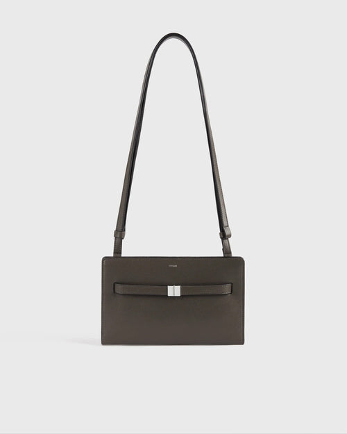 BELTED LEATHER CROSS-BODY / BARK