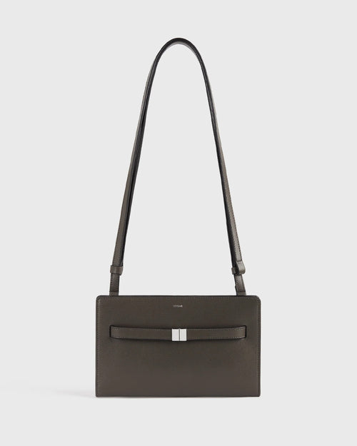 BELTED LEATHER CROSS-BODY / BARK