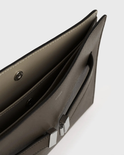 BELTED LEATHER CROSS-BODY / BARK