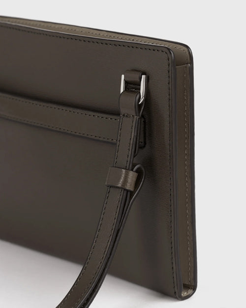 BELTED LEATHER CROSS-BODY / BARK