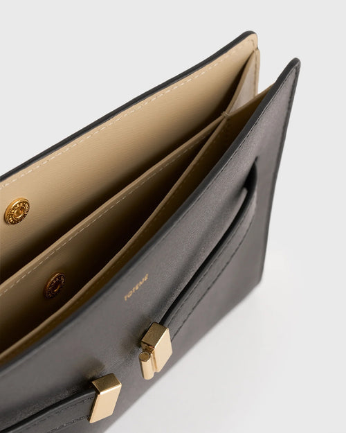 BELTED LEATHER CROSSBODY / BLACK