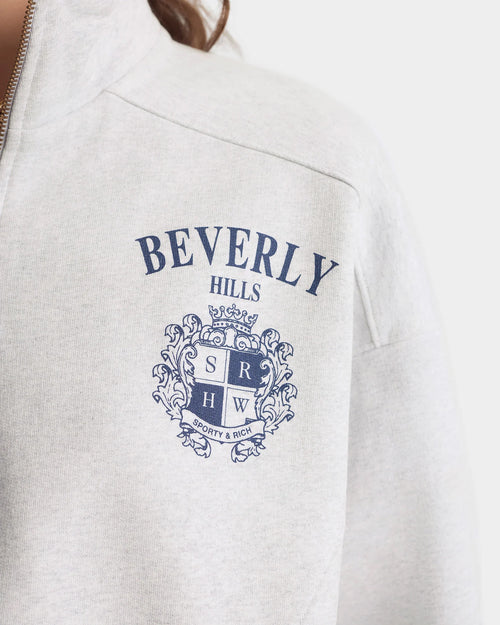 BH CREST QUARTER ZIP / HEATHER GRAY