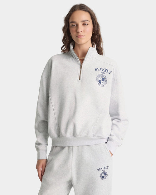 BH CREST QUARTER ZIP / HEATHER GRAY