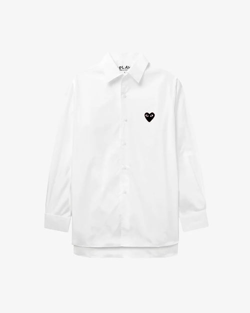B004 UNISEX BLACK HEART SHIRT / WHITE