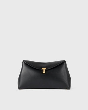 T-LOCK LEATHER CLUTCH / BLACK