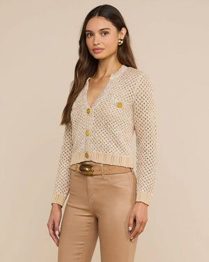 BLANCA SEQUIN CARDIGAN / NATURAL / GOLD