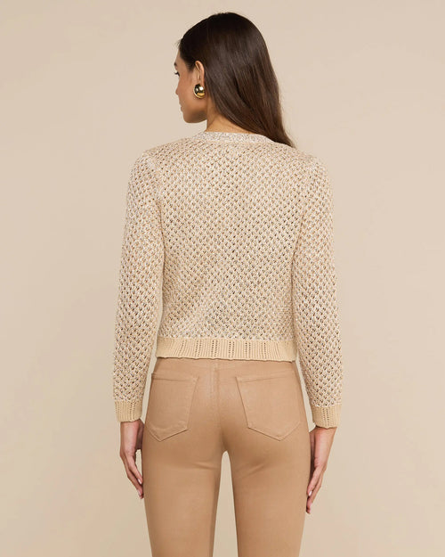 BLANCA SEQUIN CARDIGAN / NATURAL / GOLD