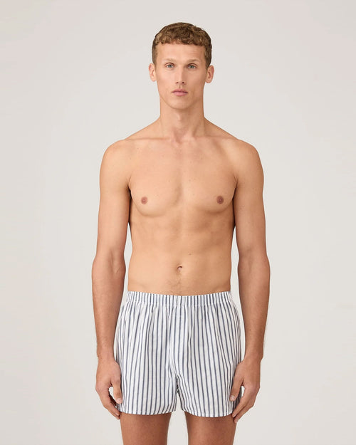 CLASSIC BOXER SHORT / NAVY BROKEN BAR STRIPE
