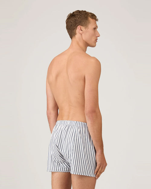 CLASSIC BOXER SHORT / NAVY BROKEN BAR STRIPE