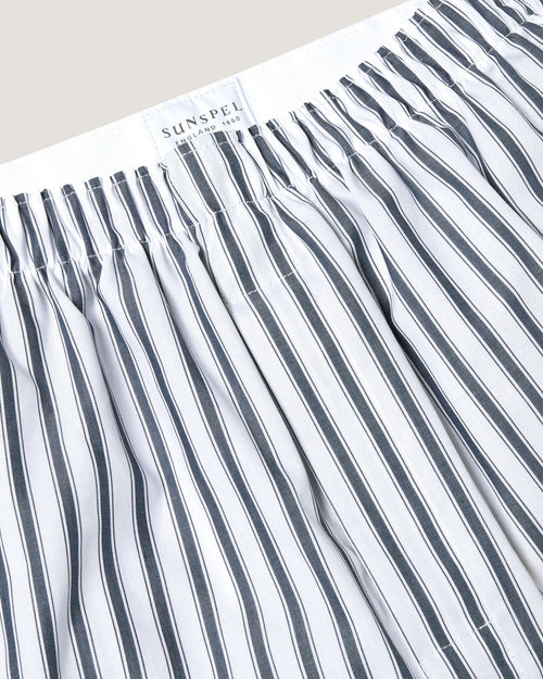 CLASSIC BOXER SHORT / NAVY BROKEN BAR STRIPE