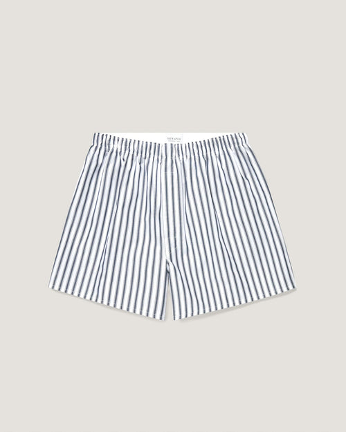CLASSIC BOXER SHORT / NAVY BROKEN BAR STRIPE