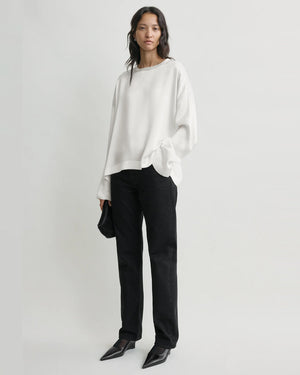 SATIN LS TOP / WHITE