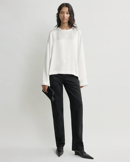 SATIN LS TOP / WHITE