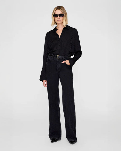 AMANDA SHIRT / BLACK DOT JACQUARD BLACK