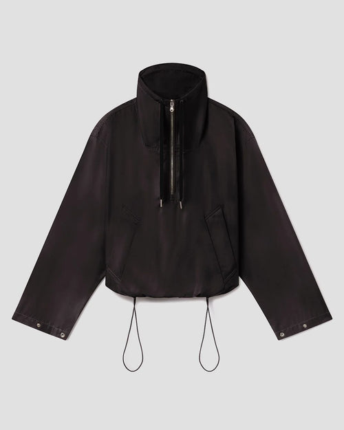 LYDIA NYLON POPOVER ANNORAK / BLACK