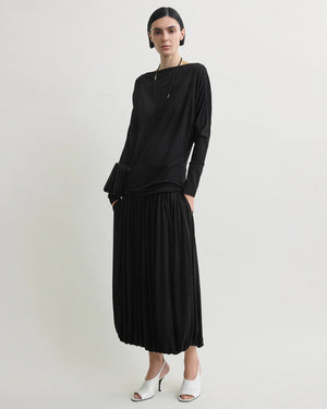 BOATNECK JERSEY TOP / BLACK