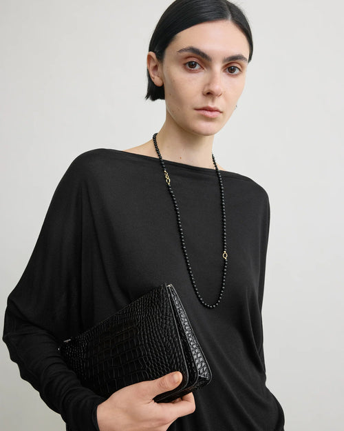 BOATNECK JERSEY TOP / BLACK