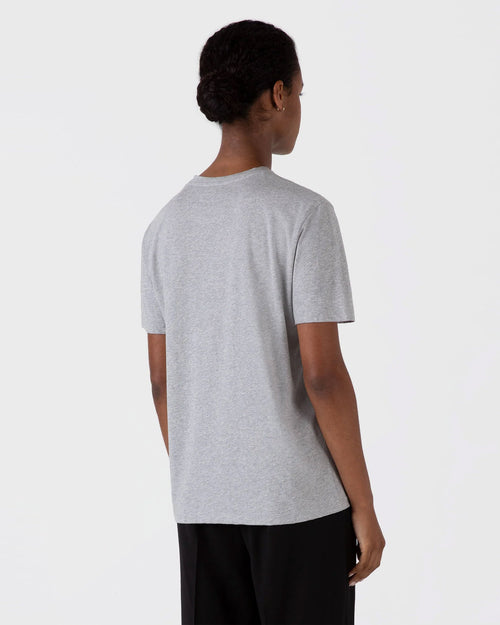 BOY-FIT CREW NECK T-SHIRT / GREY MELANGE