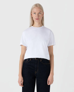 BOY-FIT CREW NECK T-SHIRT / WHITE